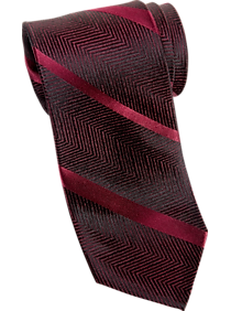 Joseph Abboud Burgundy & Black Herringbone Stripe Narrow Tie