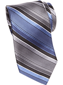 Awearness Kenneth Cole Blue & Black Stripe Narrow Tie