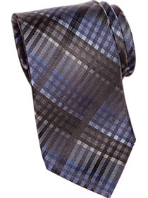 Awearness Kenneth Cole Blue & Black Plaid Narrow Tie