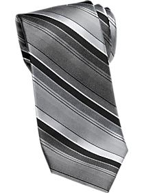 Awearness Kenneth Cole Gray & Black Stripe Narrow Tie