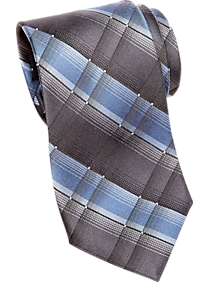Awearness Kenneth Cole Blue & Black Plaid Narrow Tie