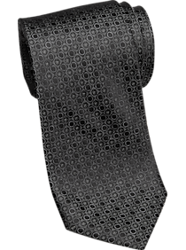Awearness Kenneth Cole Black Circle & Check Narrow Tie