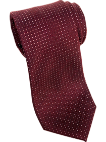 Awearness Kenneth Cole Burgundy Check & Dot Narrow Tie