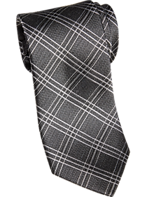 Awearness Kenneth Cole Gray Diamond Check Narrow Tie