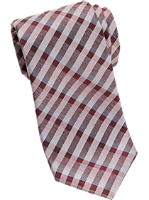 Awearness Kenneth Cole Burgundy Check Narrow Tie