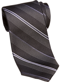 Awearness Kenneth Cole Black & Gray Stripe Narrow Tie
