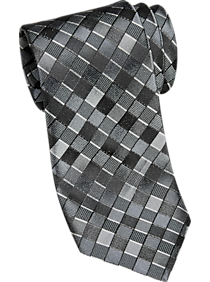 Awearness Kenneth Cole Black & Gray Check Narrow Tie