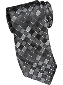 Awearness Kenneth Cole Black & Gray Check Narrow Tie