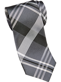 Pronto Uomo Black & Gray Plaid Skinny Tie