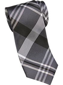 Pronto Uomo Black & Gray Plaid Skinny Tie