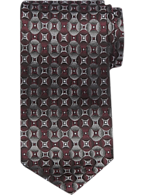 Pronto Uomo Burgundy Geometric Narrow Tie
