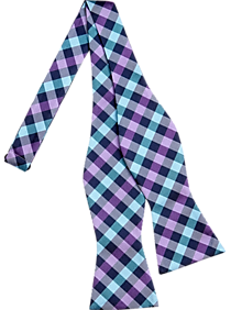 Burma Bibas Teal Plaid Bow Tie