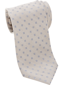 Joseph Abboud Taupe & Blue Floral Dot Narrow Tie