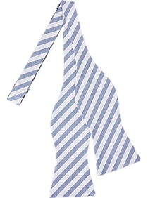 Tommy Hilfiger Blue & White Stripe Bow Tie