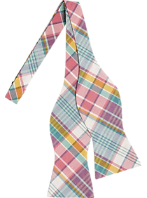 Tommy Hilfiger Pink Plaid Bow Tie