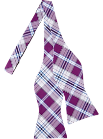 Tommy Hilfiger Purple Plaid Bow Tie