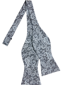 Tommy Hilfiger Gray Paisley Bow Tie