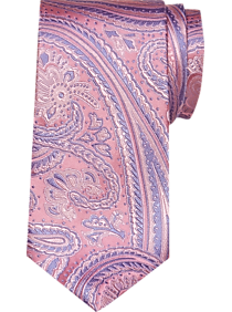 Pronto Uomo Pink Paisley Narrow Tie