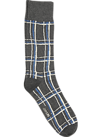 Joe's Gray & Blue Windowpane Dress Socks