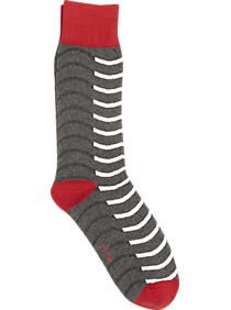 Joe's Gray & Red Wave Dress Socks