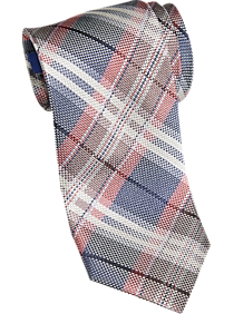 Egara Pink & Navy Plaid Narrow Tie