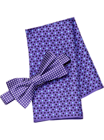 Tommy Hilfiger Purple Dot Bow Tie & Pocket Square Set