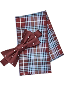 Tommy Hilfiger Burgundy Bow Tie & Pocket Square Set