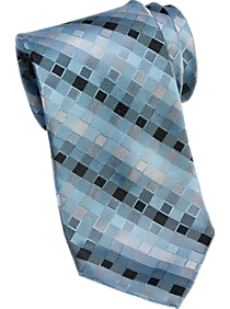Calvin Klein Aqua Woven Mini Check Narrow Tie
