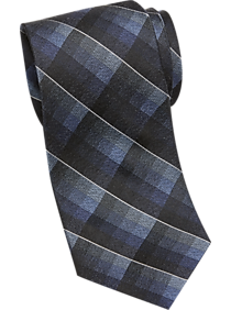 Pronto Uomo Blue & Gray Check Narrow Tie