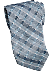 Calvin Klein Aqua Plaid Narrow Tie