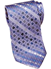 Calvin Klein Purple & Blue Check Stripe Narrow Tie