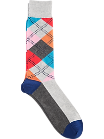 Egara Gray & Multicolor Argyle Dress Socks