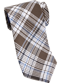 Egara Brown Plaid Narrow Tie