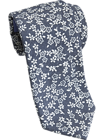 Egara Navy Floral Narrow Tie