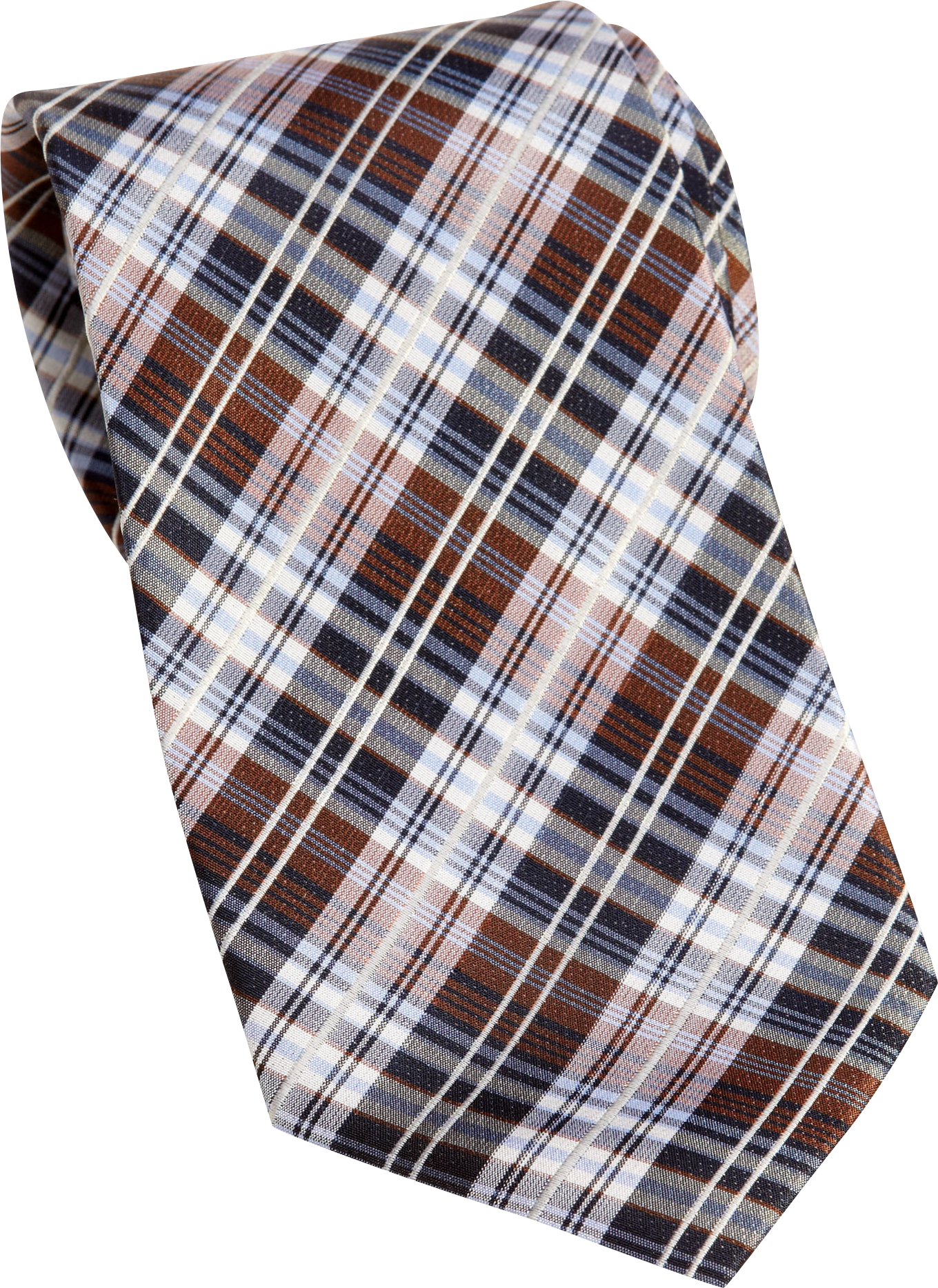 Burma Bibas Rust and Blue Plaid Tie
