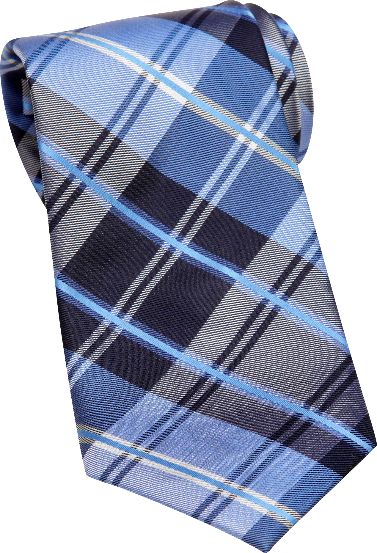 Nautica Navy Extra Long Block Plaid Tie