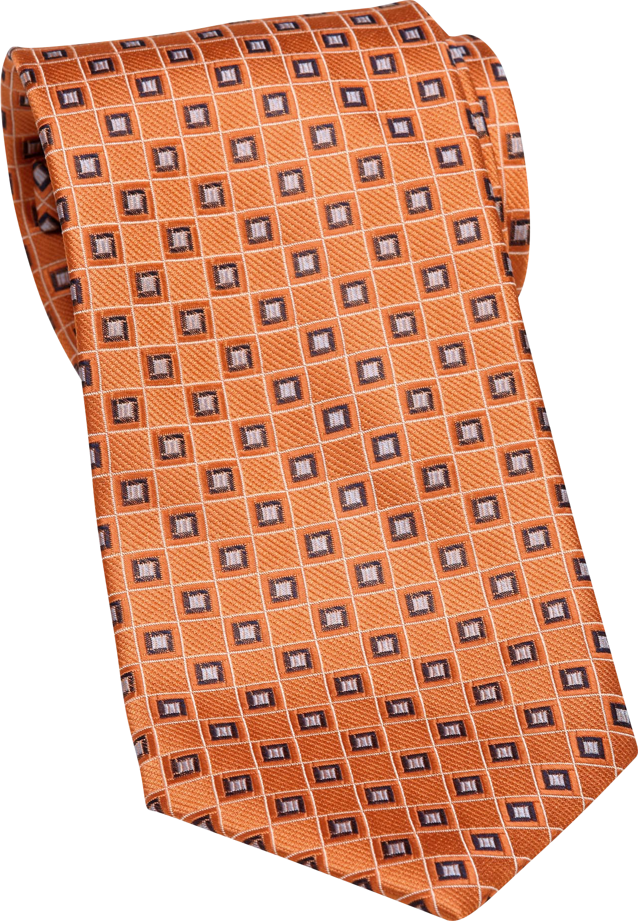Nautica Orange Extra Long Grid Tie