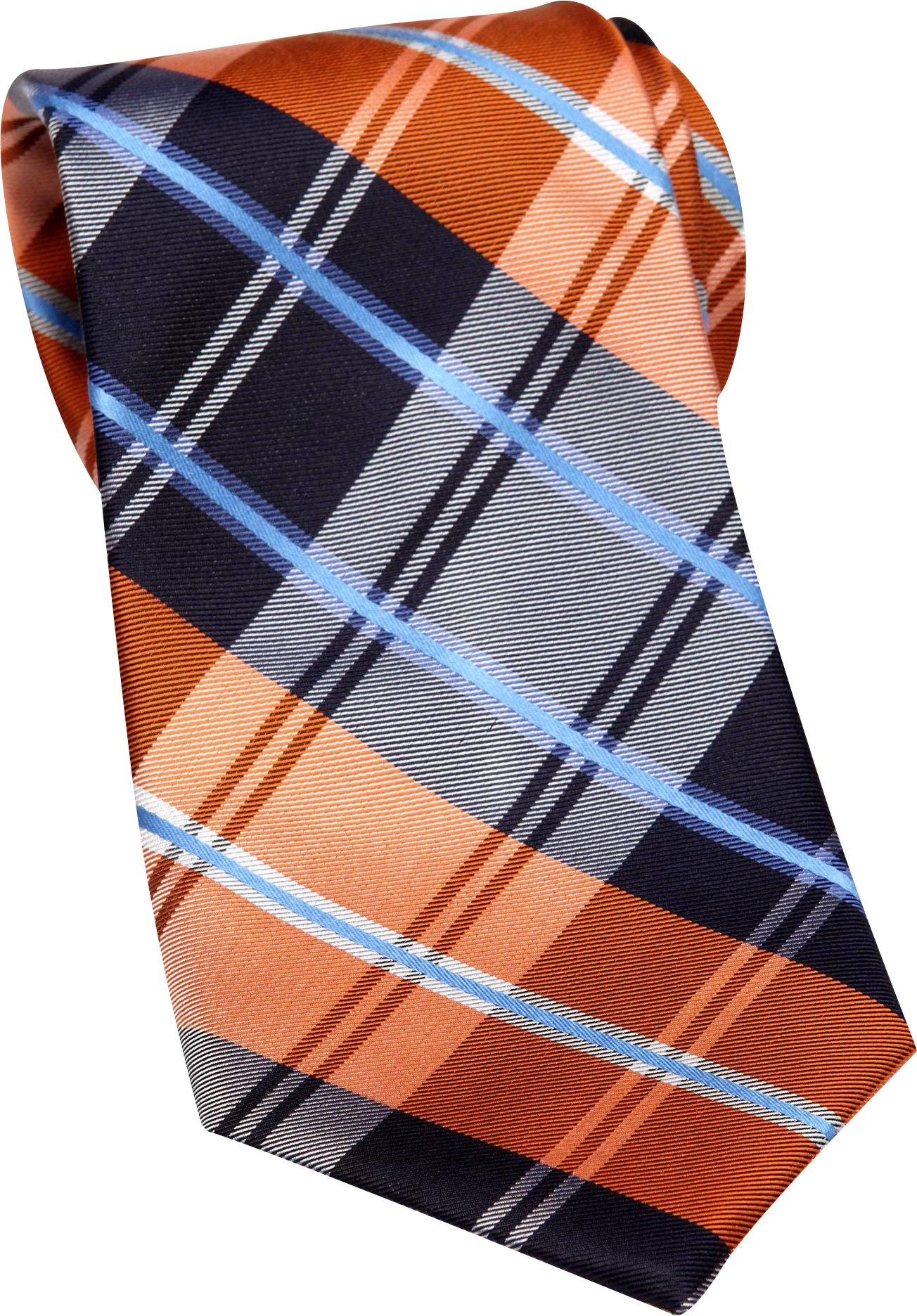 Nautica Orange Extra Long Plaid Tie