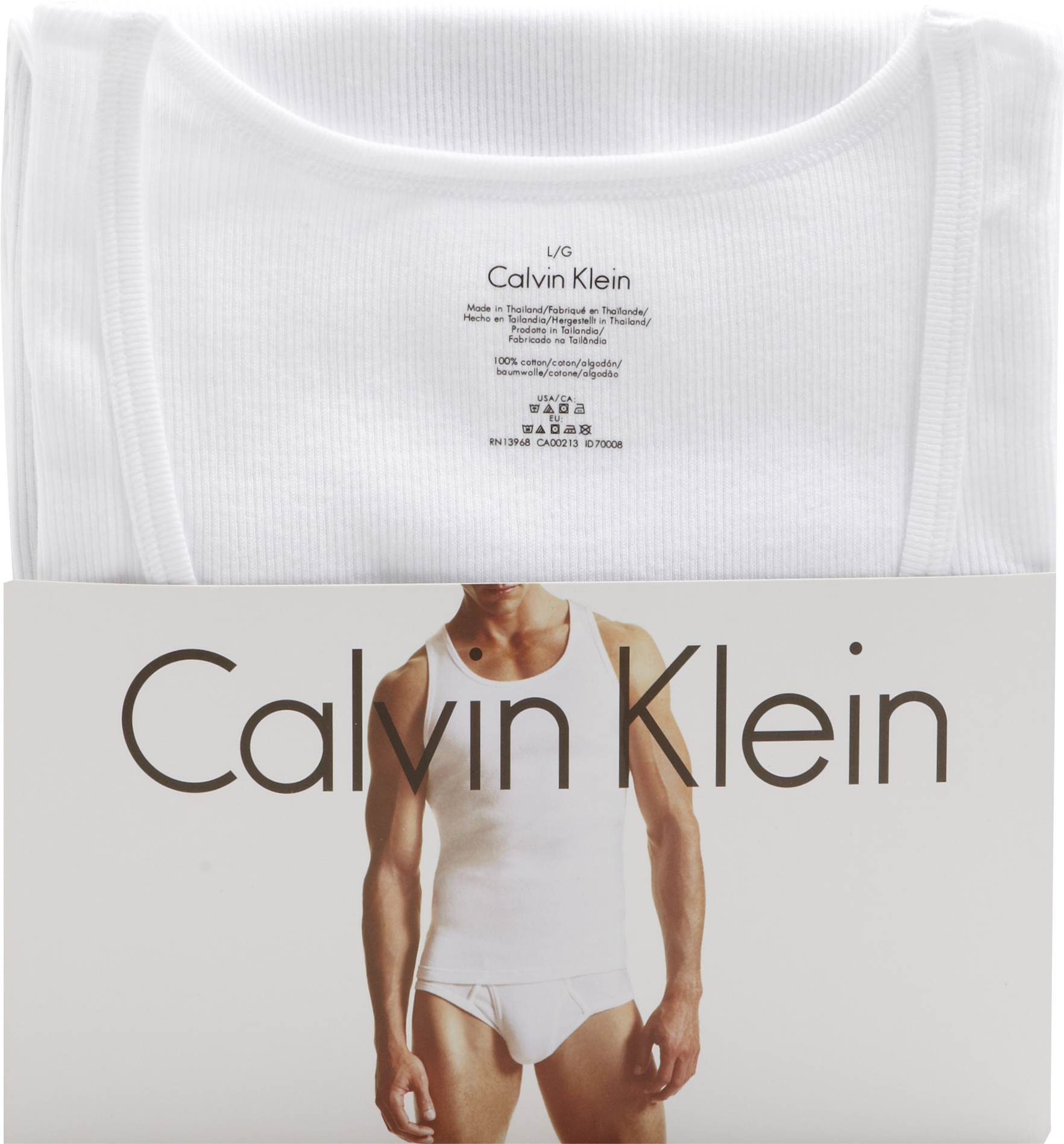 Calvin Klein White Ribbed Tanks (Three-Pack)