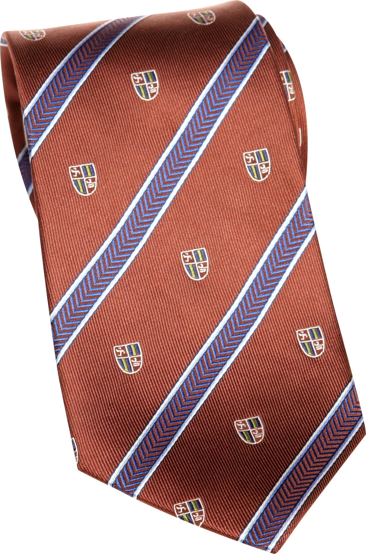 Burma Bibas Rust Crest Stripe Tie