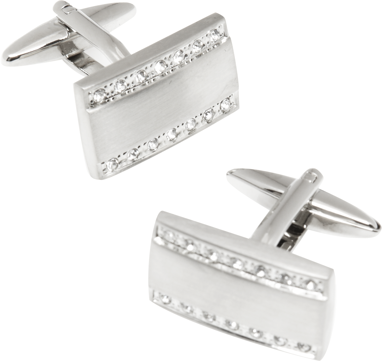 Pronto Uomo Rhinestone and Silver Cufflinks