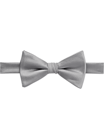 Calvin Klein Silver Grosgrain Pre-Tied Bow Tie