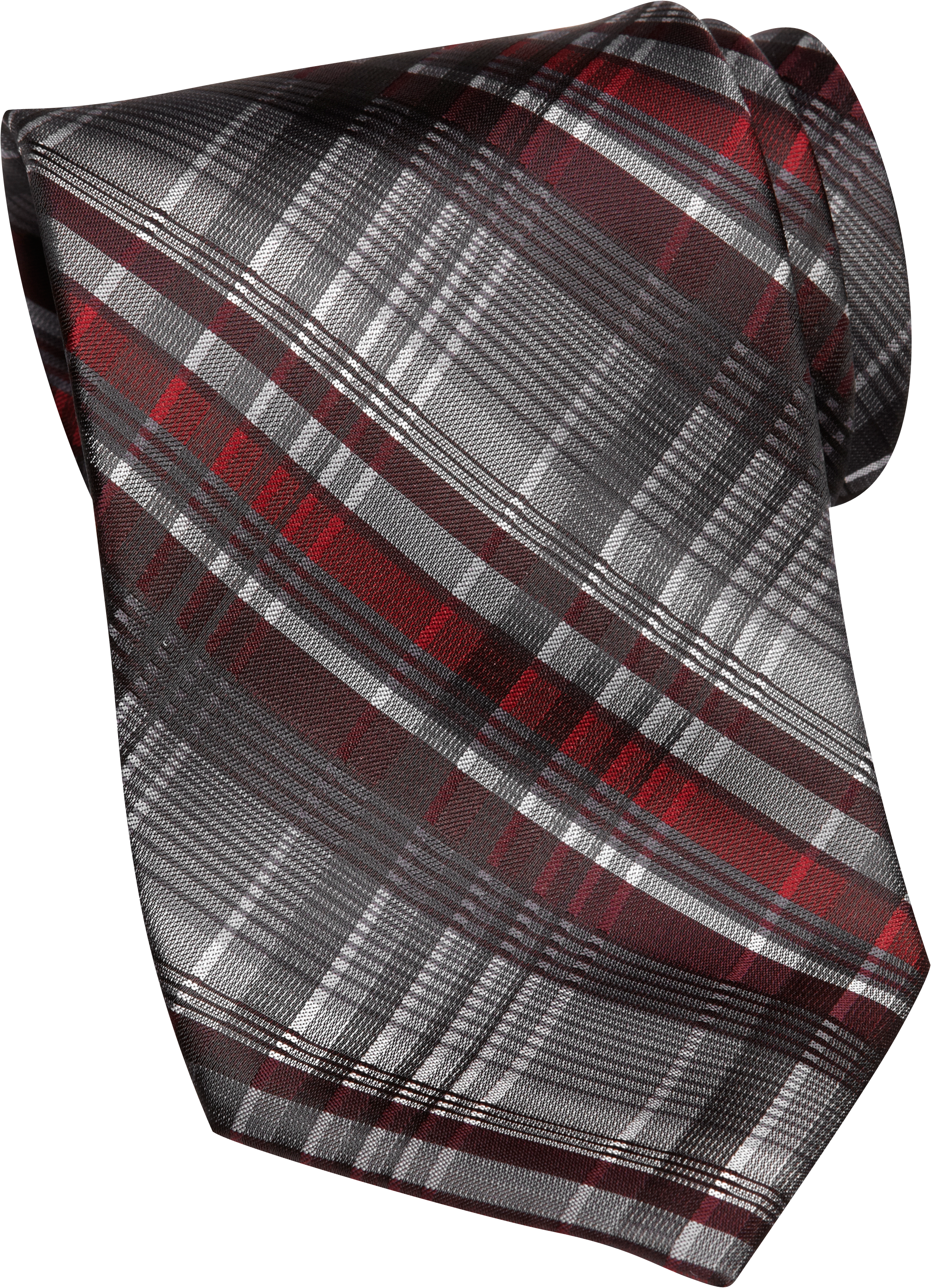 Platinum Designs Burgundy Plaid Washable Extra Long Tie