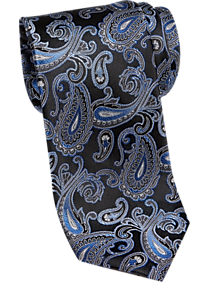 Pronto Uomo Platinum Narrow Tie Blue Paisley