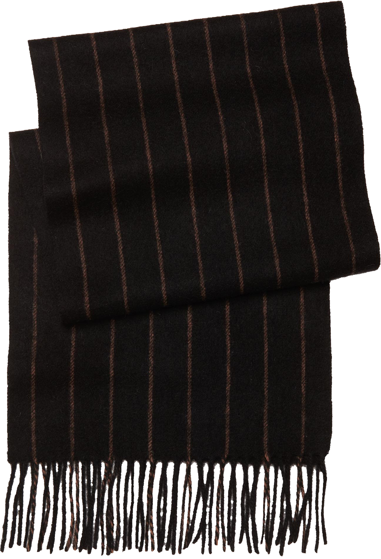 Joseph & Feiss Black and Camel Stripe Wool Scarf