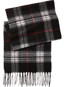 Joseph & Feiss Black Plaid Wool Scarf