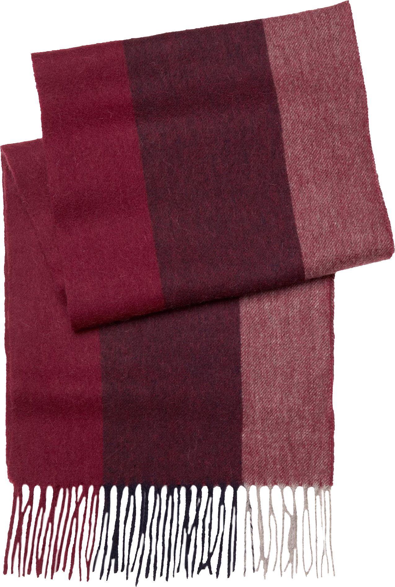 Joseph & Feiss Burgundy Stripe Wool Scarf