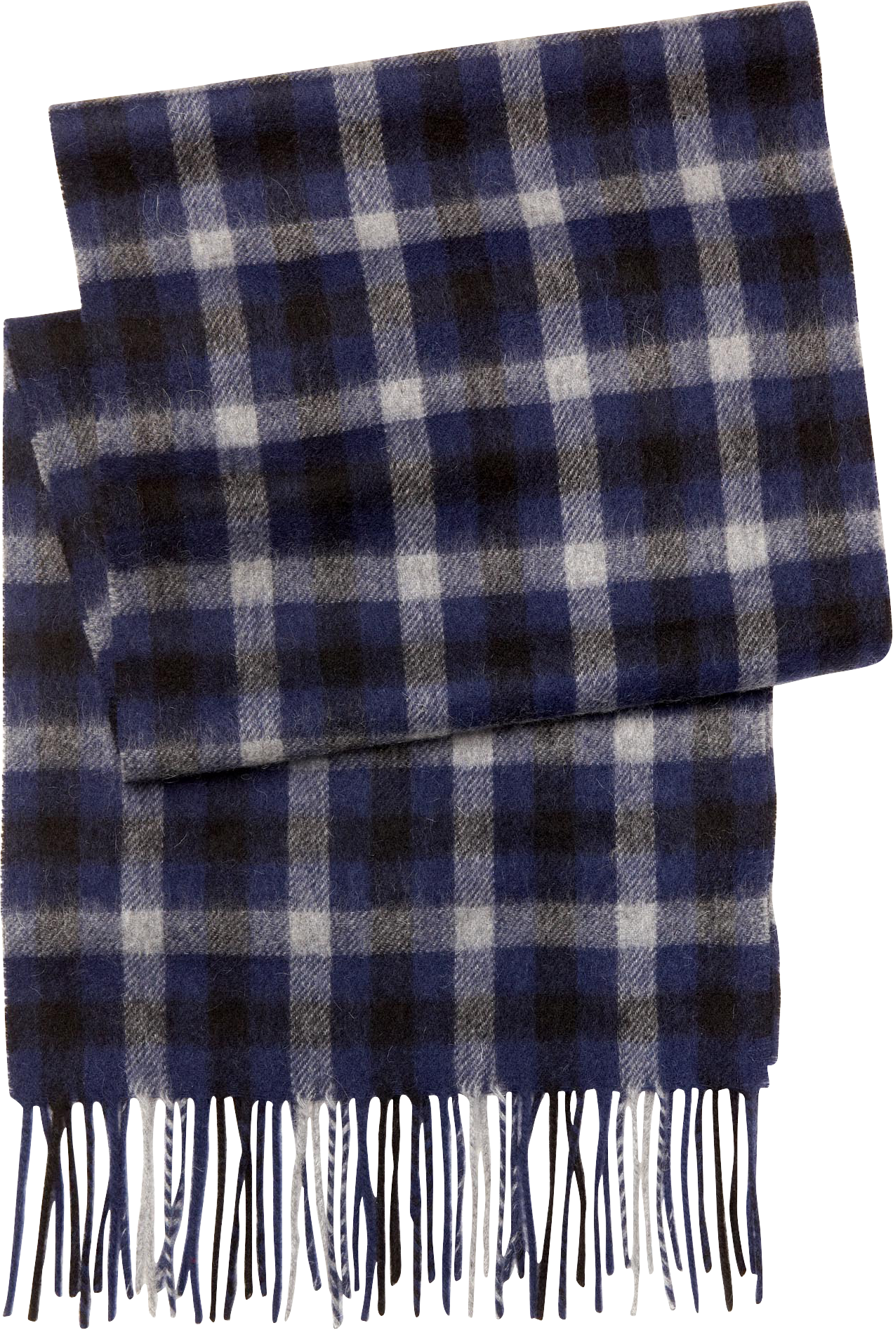 Joseph & Feiss Navy Plaid Wool Scarf