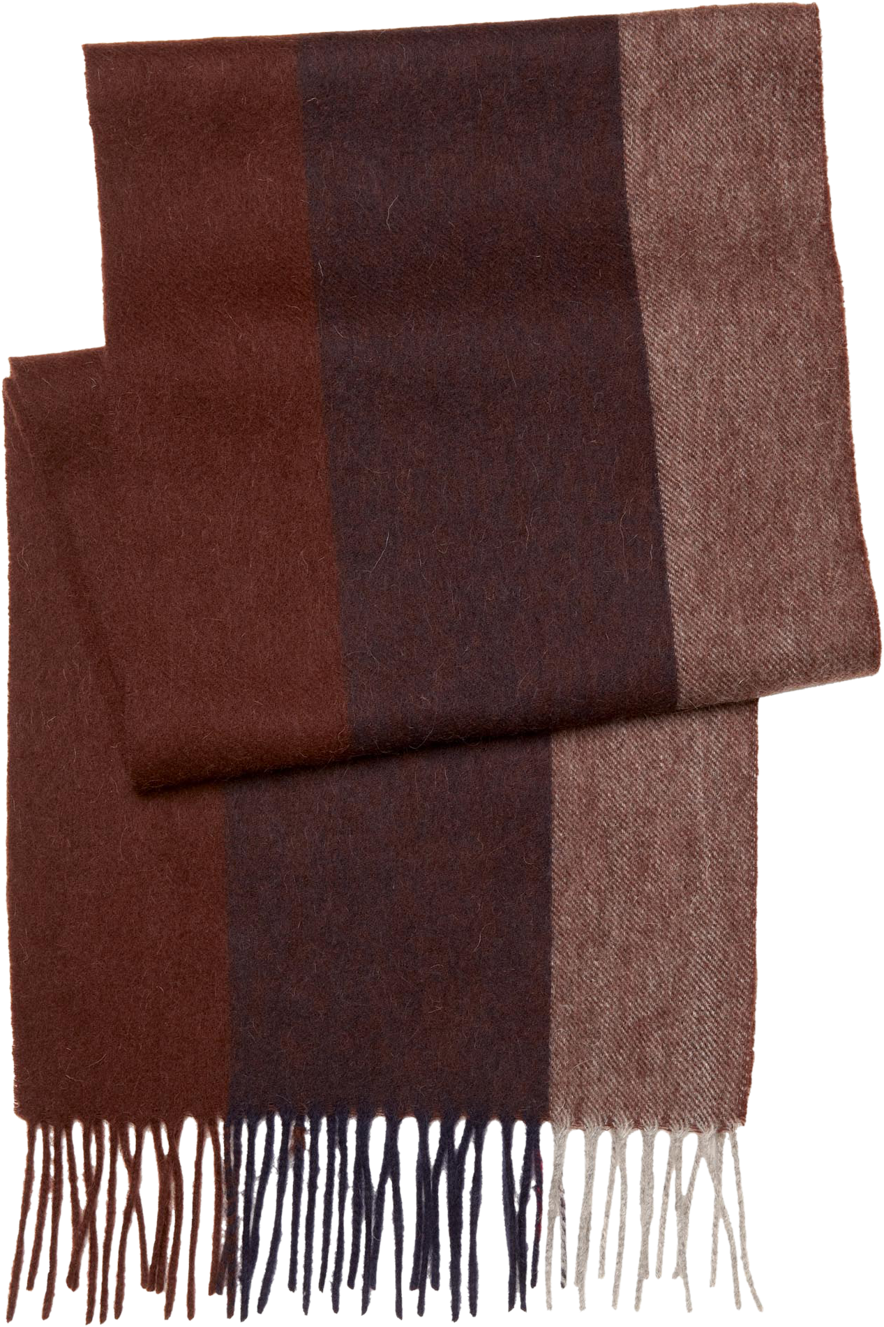 Joseph & Feiss Brown Stripe Extra Long Wool Scarf