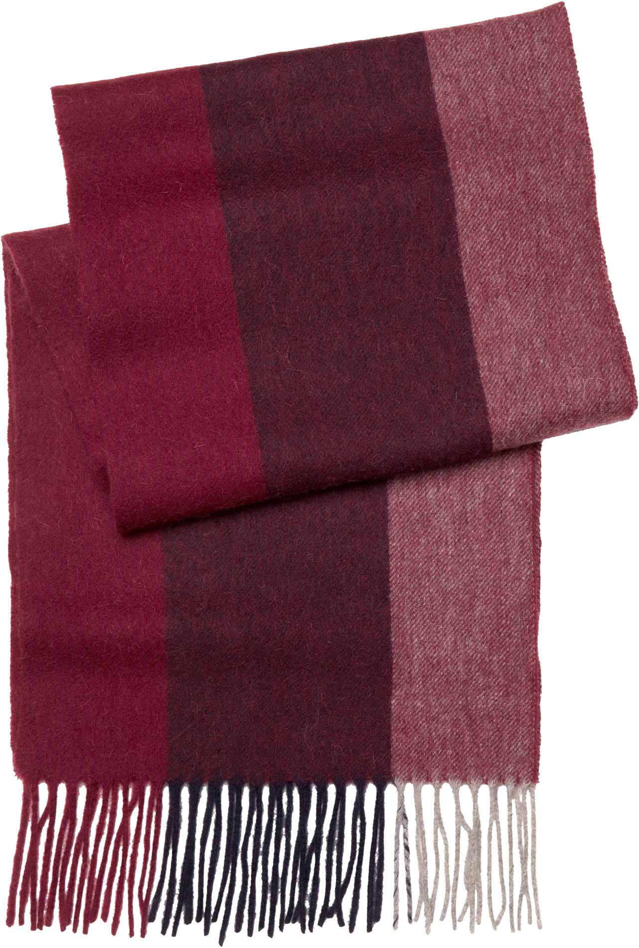 Joseph & Feiss Burgundy Stripe Extra Long Wool Scarf